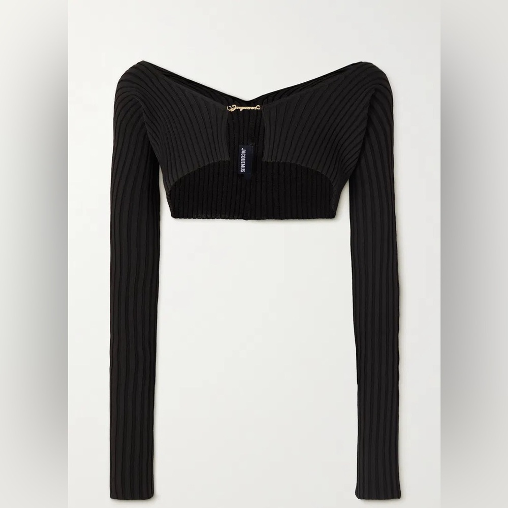 Jacquemus Ribbed Knitted Cropped Cardigan